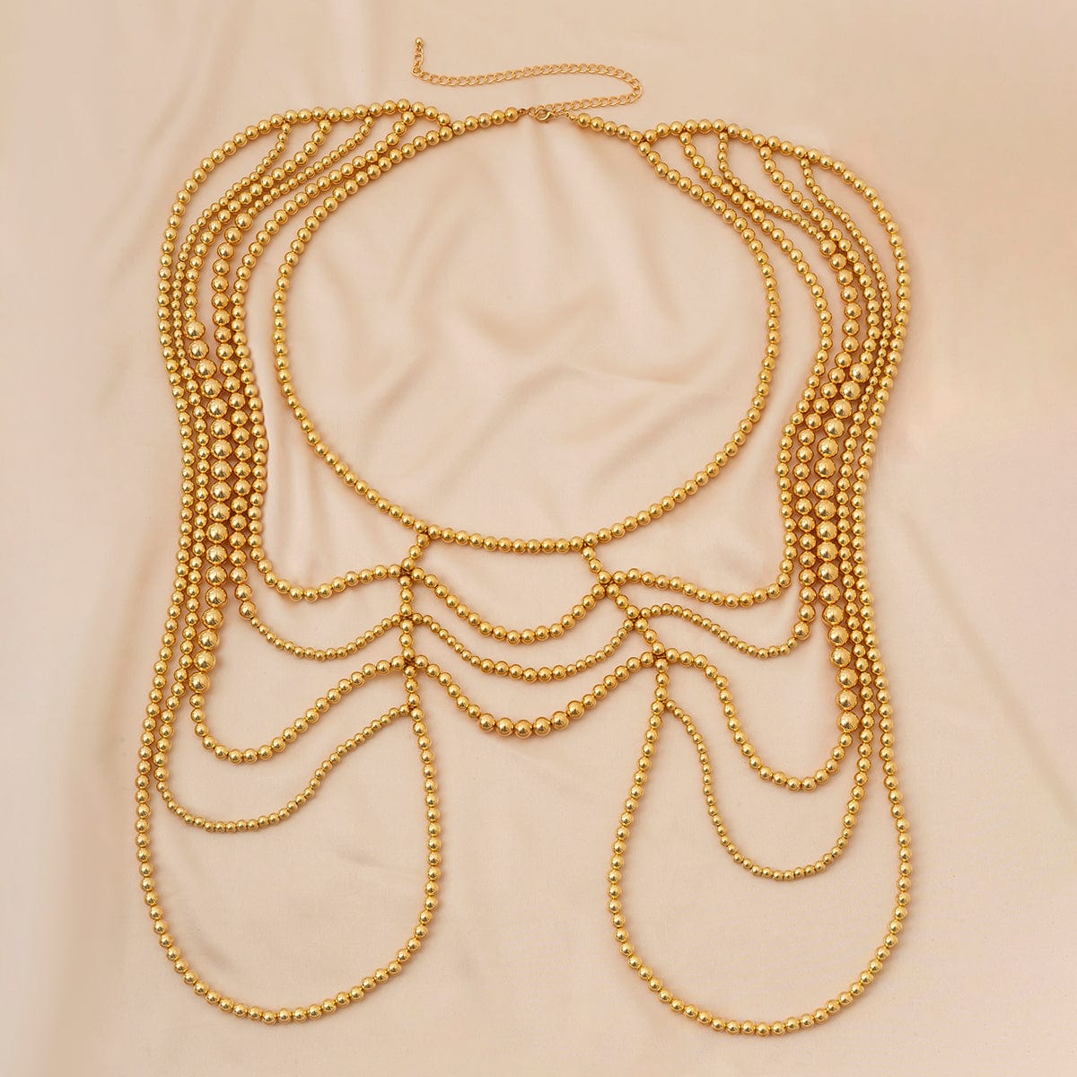 Boho Dainty Layered Gold Silver Tone Pearl Waist Chain Body Chain - ArtGalleryZen