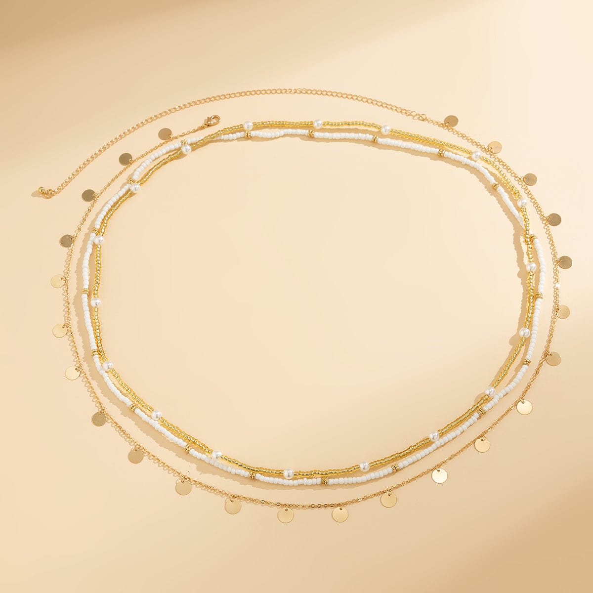 Boho Dainty Layered Sequin Tassel Beaded Belly Chain Set - ArtGalleryZen