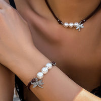 Thumbnail for Boho Dragonfly Pearl Charm Leather Bracelet - ArtGalleryZen
