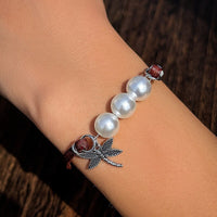 Thumbnail for Boho Dragonfly Pearl Charm Leather Bracelet - ArtGalleryZen