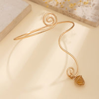 Thumbnail for Boho Geometric Turquoise Stone Charm Spiral Arm Cuff - ArtGalleryZen