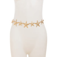 Thumbnail for Boho Gold Silver Plated Starfish Waist Chain - ArtGalleryZen