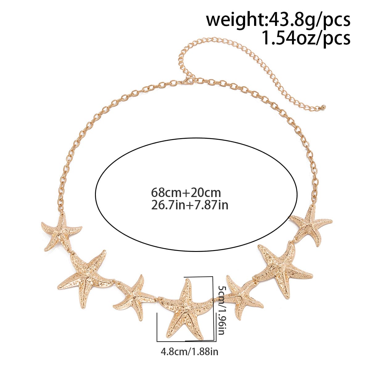 Boho Gold Silver Plated Starfish Waist Chain - ArtGalleryZen