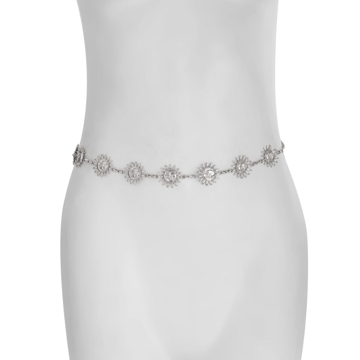 Boho Gold Silver Plated Sun Moon Waist Chain - ArtGalleryZen