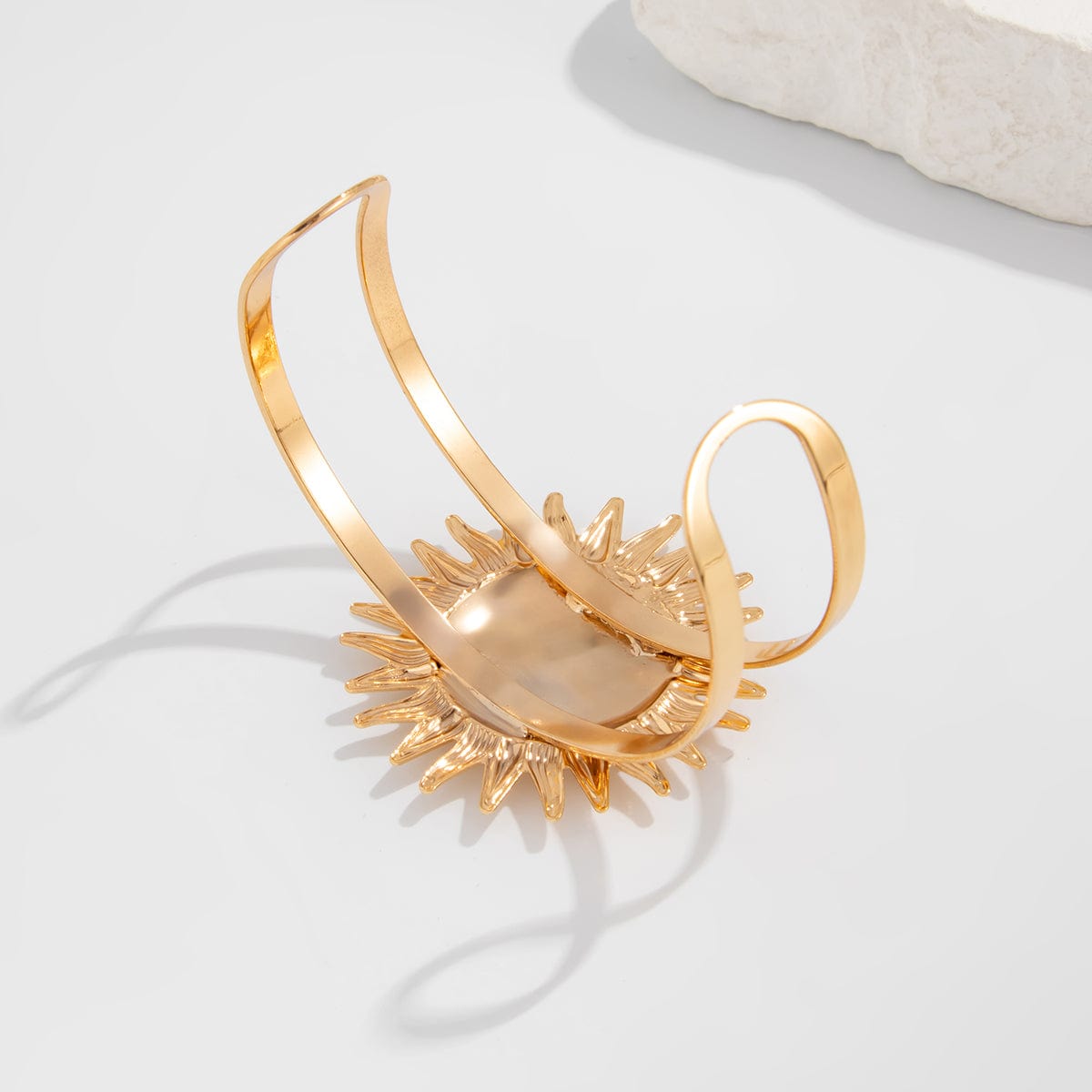Boho Gold Silver Tone Sun Arm Cuff - ArtGalleryZen