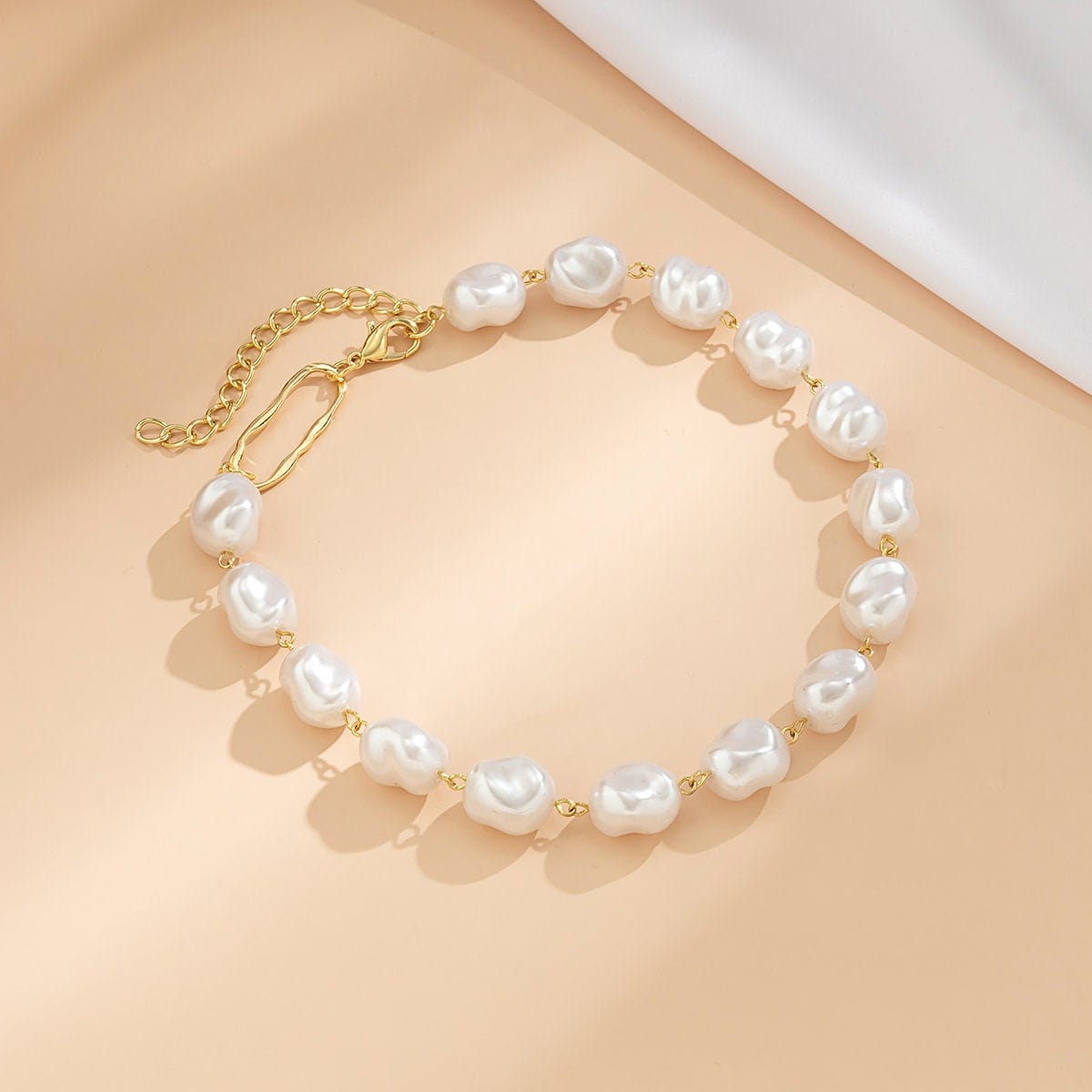 Boho Irregular Pearl Chain Choker Necklace - ArtGalleryZen