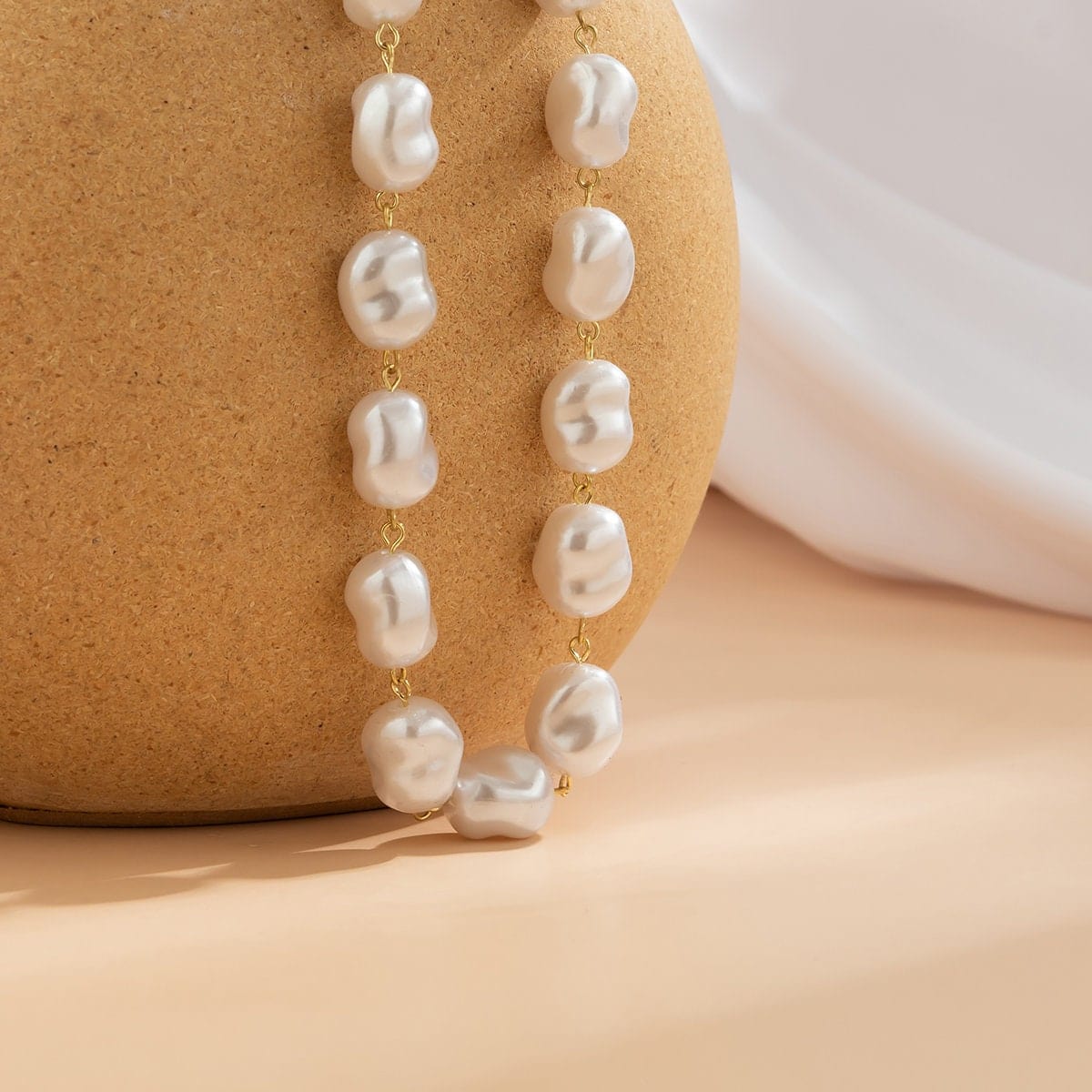 Boho Irregular Pearl Chain Choker Necklace - ArtGalleryZen