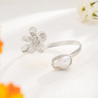 Thumbnail for Boho Irregular Pearl Flower Arm Cuff - ArtGalleryZen