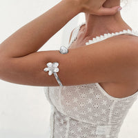Thumbnail for Boho Irregular Pearl Flower Arm Cuff - ArtGalleryZen