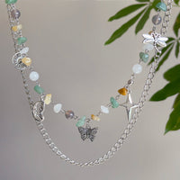 Thumbnail for Boho Layered Butterfly Sun Moon Star Charm Turquoise Stone Bag Chain - ArtGalleryZen