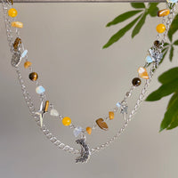 Thumbnail for Boho Layered Butterfly Sun Moon Star Charm Turquoise Stone Bag Chain - ArtGalleryZen