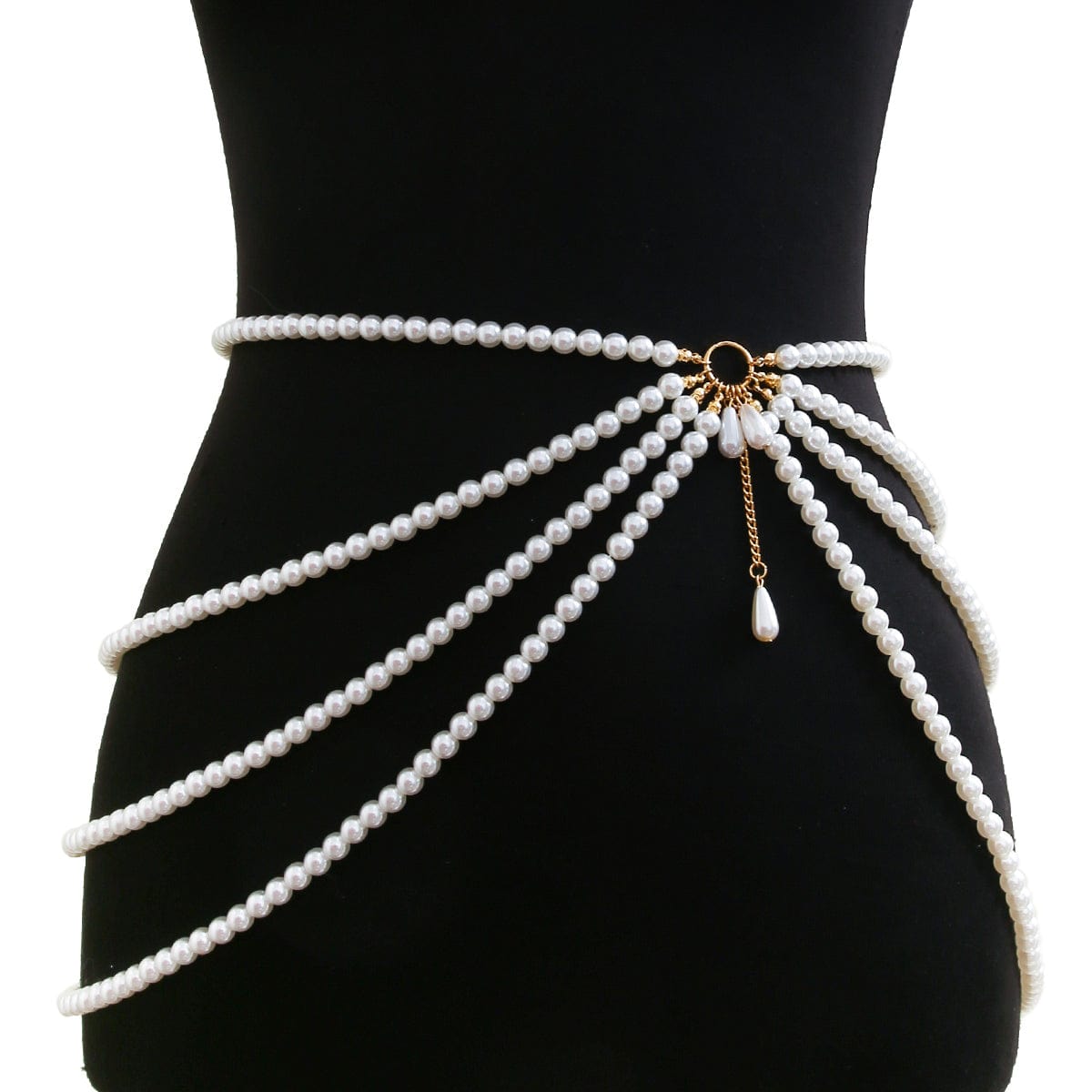 Boho Layered Chunky Pearl Waist Chain - ArtGalleryZen