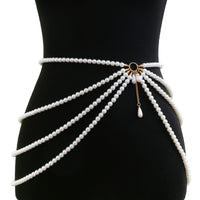 Thumbnail for Boho Layered Chunky Pearl Waist Chain - ArtGalleryZen