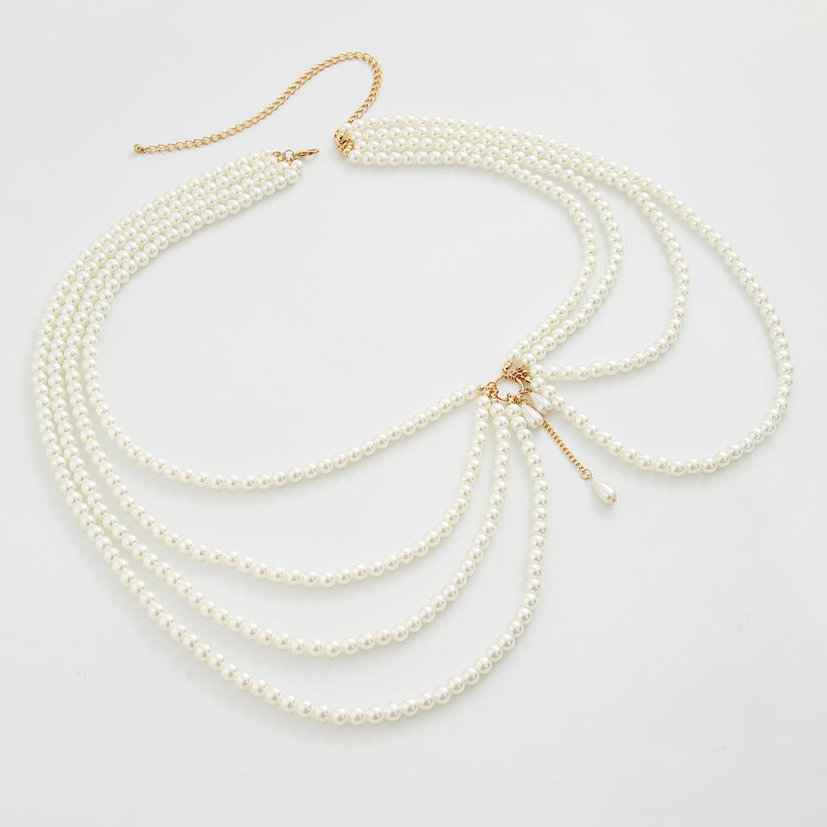 Boho Layered Chunky Pearl Waist Chain - ArtGalleryZen