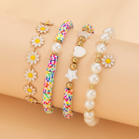 Thumbnail for Boho Layered Colorful Polymer Clay Flower Ball Chain Bracelet Set - ArtGalleryZen