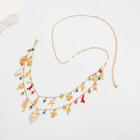 Thumbnail for Boho Layered Evil Eye Conch Turtle Starfish Tassel Belly Chain - ArtGalleryZen