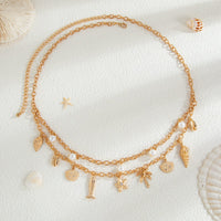 Thumbnail for Boho Layered Goldfish Coconut Tree Starfish Tassel Waist Chain - ArtGalleryZen