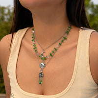 Thumbnail for Boho Layered Healing Crystal Sun Moon Pendant Turquoise Stone Necklace Set - ArtGalleryZen