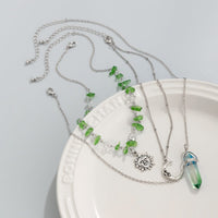 Thumbnail for Boho Layered Healing Crystal Sun Moon Pendant Turquoise Stone Necklace Set - ArtGalleryZen