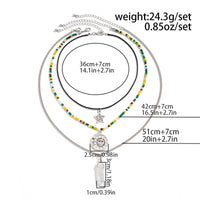 Thumbnail for Boho Layered Healing Crystal Sun Moon Star Pendant Seed Beaded Necklace Set - ArtGalleryZen