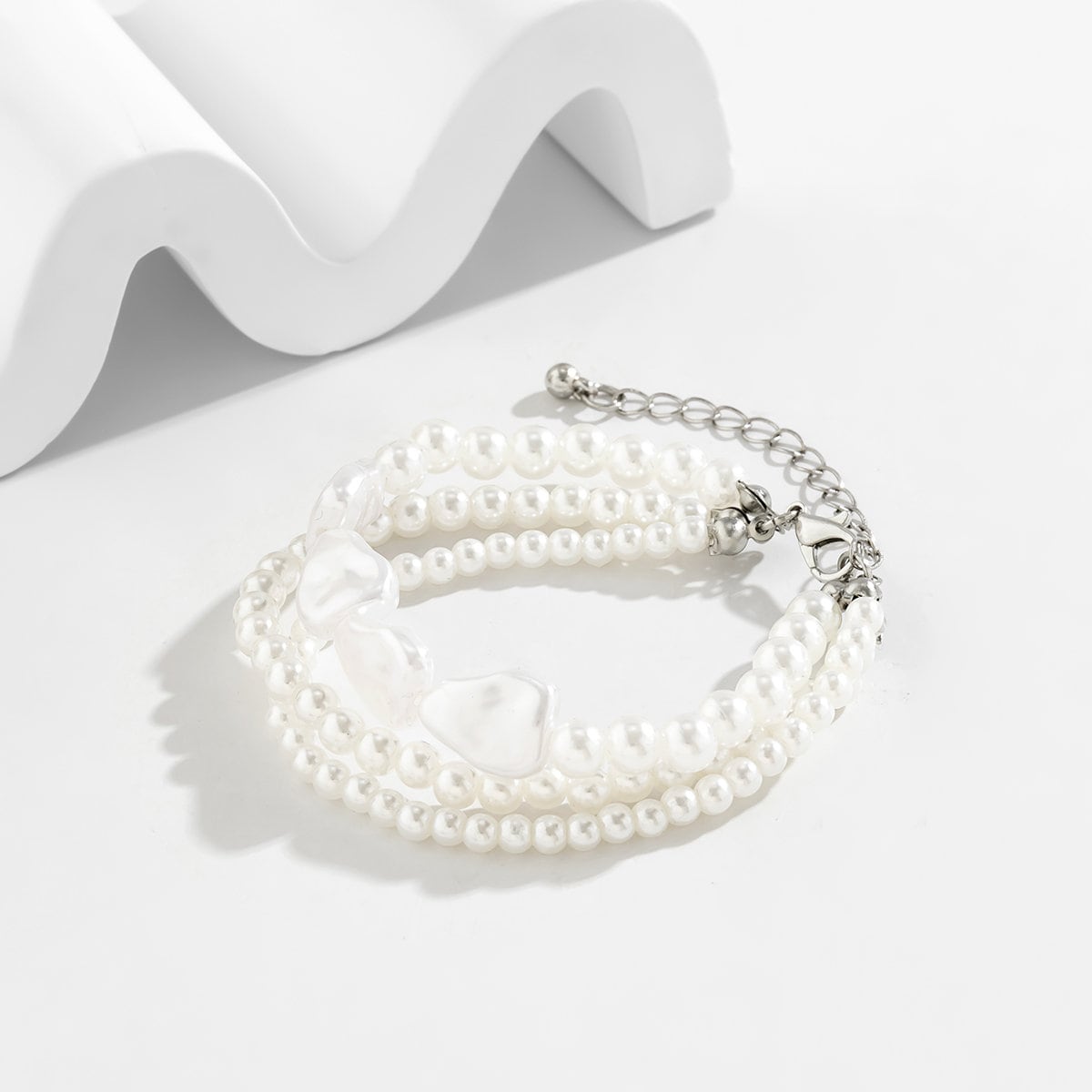 Boho Layered Irregular Pearl Chain Bracelet - ArtGalleryZen