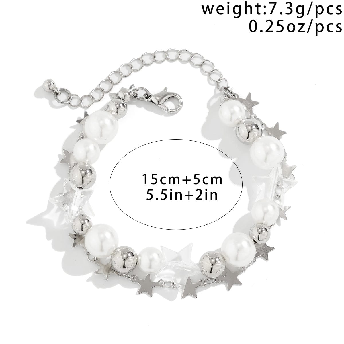 Boho Layered Star Pearl Chain Bracelet - ArtGalleryZen
