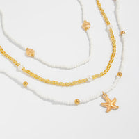 Thumbnail for Boho Layered Starfish Pendant Seed Beaded Waist Chain Set - ArtGalleryZen