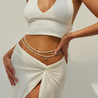 Thumbnail for Boho Layered Starfish Pendant Seed Beaded Waist Chain Set - ArtGalleryZen