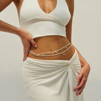 Thumbnail for Boho Layered Starfish Pendant Seed Beaded Waist Chain Set - ArtGalleryZen