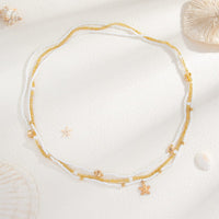 Thumbnail for Boho Layered Starfish Pendant Seed Beaded Waist Chain Set - ArtGalleryZen