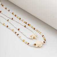 Thumbnail for Boho Layered Starfish Turtle Crystal Seed Beaded Belly Chain Set - ArtGalleryZen