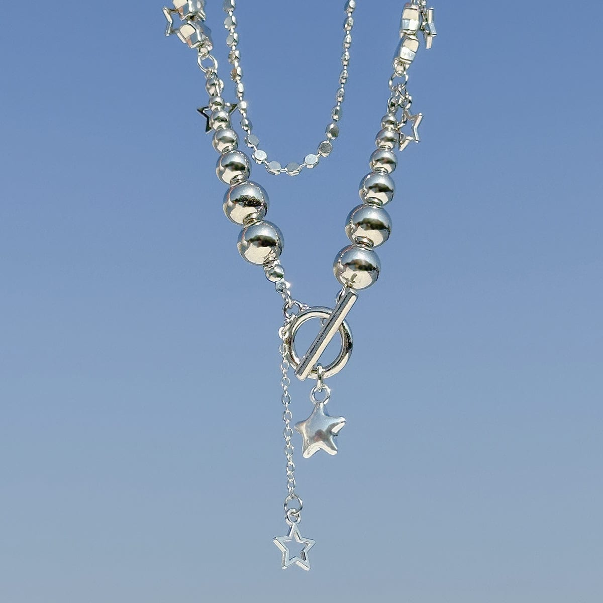 Boho Layered Tassel Starry Pendant Necklace Set - ArtGalleryZen