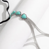 Thumbnail for Boho Layered Turquoise Heart Charm Elastic Thigh Leg Chain - ArtGalleryZen