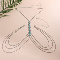 Thumbnail for Boho Layered Turquoise Heart Crossover Bikini Body Chain Necklace - ArtGalleryZen