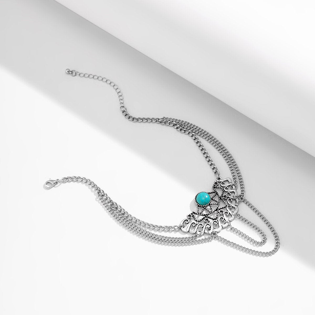 Boho Layered Turquoise Inlaid Arm Chain - ArtGalleryZen