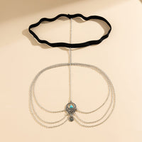 Thumbnail for Boho Layered Turquoise Relief Pattern Charm Elastic Thigh Leg Chain - ArtGalleryZen