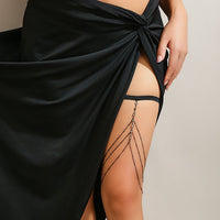 Thumbnail for Boho Layering Rhinestone Inlaid Elastic Saturn Thigh Leg Chain - ArtGalleryZen