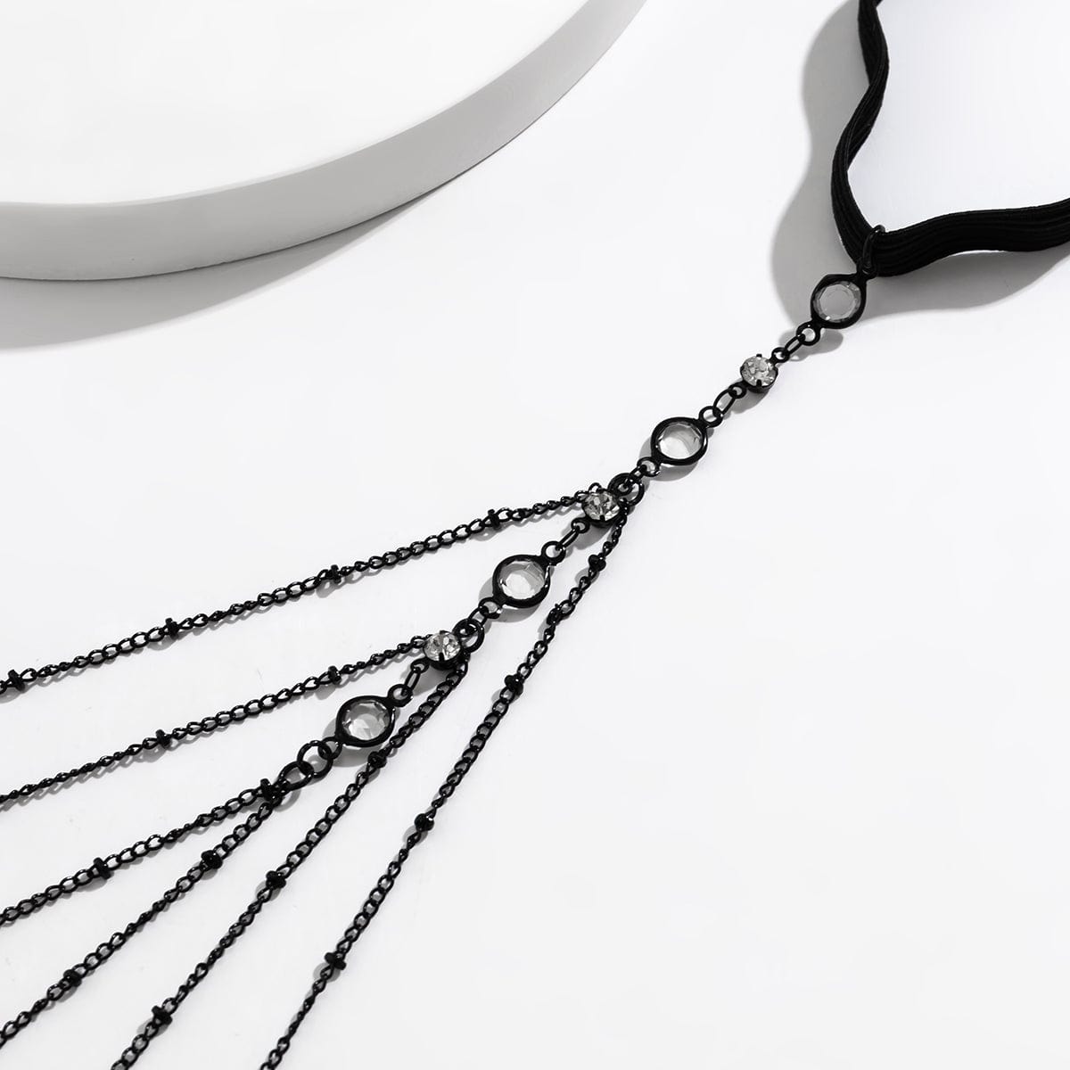 Boho Layering Rhinestone Inlaid Elastic Saturn Thigh Leg Chain - ArtGalleryZen