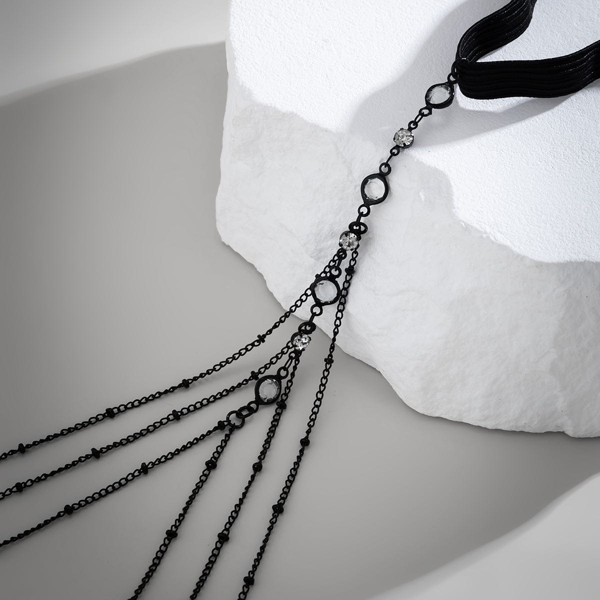 Boho Layering Rhinestone Inlaid Elastic Saturn Thigh Leg Chain - ArtGalleryZen