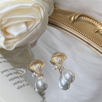 Thumbnail for Boho Metallic Shell Dangle Pearl Earrings - ArtGalleryZen