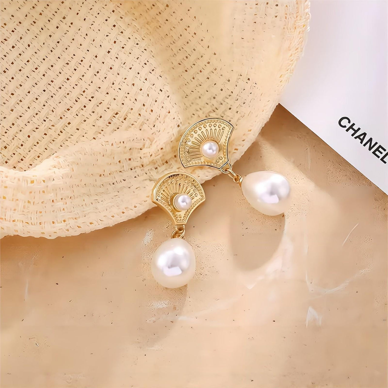 Boho Metallic Shell Dangle Pearl Earrings - ArtGalleryZen