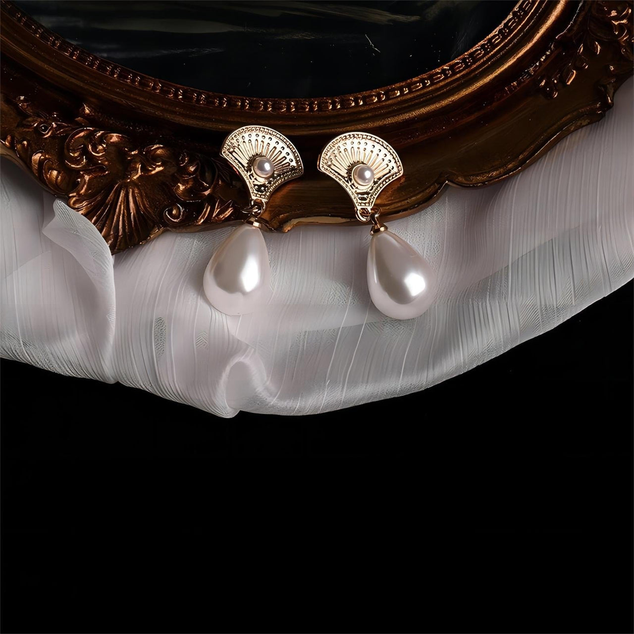 Boho Metallic Shell Dangle Pearl Earrings - ArtGalleryZen
