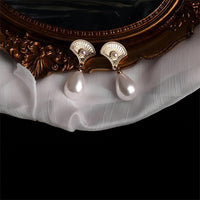 Thumbnail for Boho Metallic Shell Dangle Pearl Earrings - ArtGalleryZen