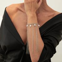 Thumbnail for Boho Pearl Long Chain Tassel Bracelet - ArtGalleryZen