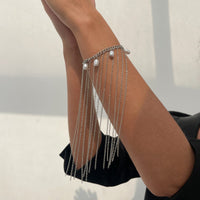 Thumbnail for Boho Pearl Long Chain Tassel Bracelet - ArtGalleryZen