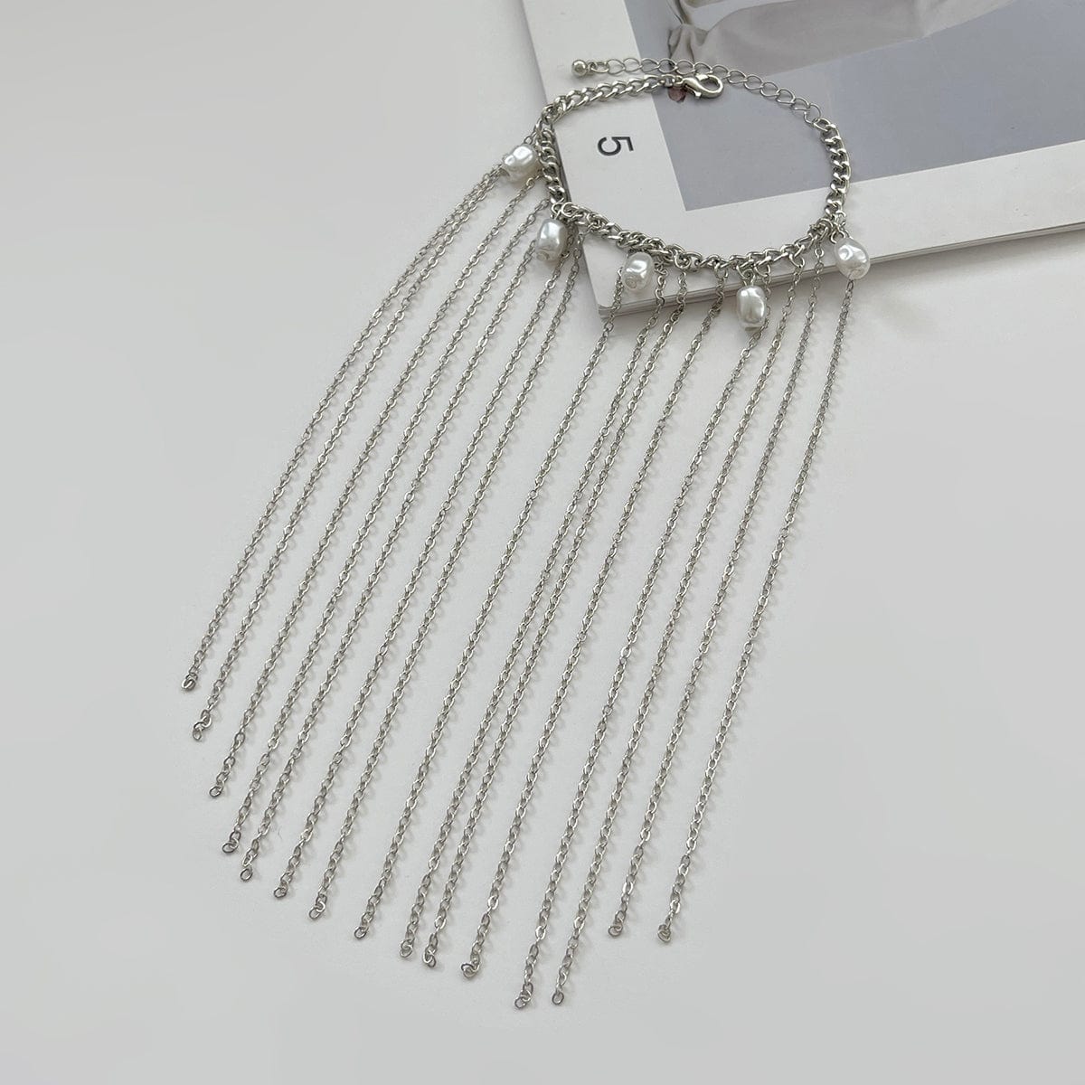 Boho Pearl Long Chain Tassel Bracelet - ArtGalleryZen