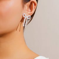 Thumbnail for Boho Ribbon Pearl Earrings - ArtGalleryZen
