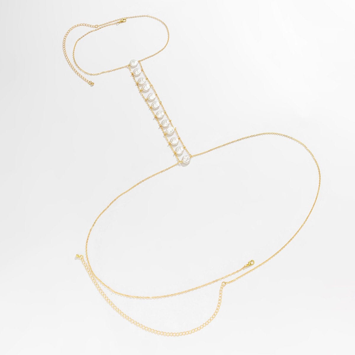 Boho Round Disk Pearl Body Chain Necklace - ArtGalleryZen