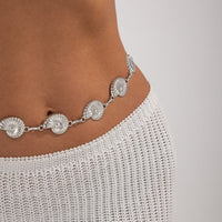 Thumbnail for Boho Silver Tone Chunky Conch Waist Chain - ArtGalleryZen