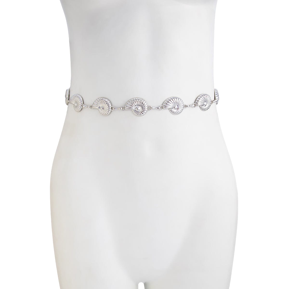 Boho Silver Tone Chunky Conch Waist Chain - ArtGalleryZen